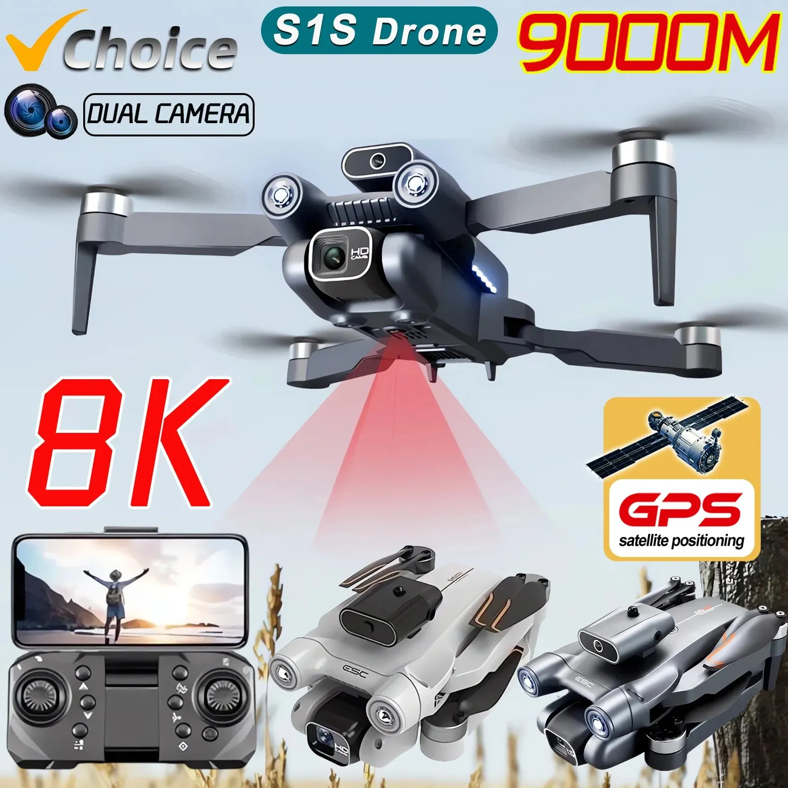 Drone Camera Hd - S1S Drone kamera GPS 5G 8K